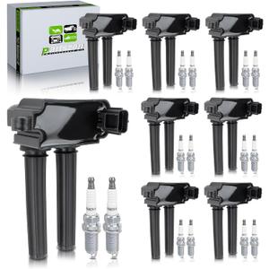 UF504 Ignition Coil 92145 Spark Plug for Dodge Challenger Charger Durango Magnum for Ram 1500 2500 3500 for Chrysler 300 Aspen for Jeep Commander (XK) Grand Cherokee V8 5.7L 6.1L 6.4L