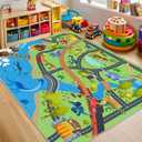 Kids Rugs for Playroom - Soft & Non-Slip 8x10 Feet Dinosaur Play Mat,Childrens Dinosaurs Carpet Washable Rug for Classroom Nursery Bedroom Boys
