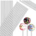 Zopeal 200 Pieces Acrylic Lollipop Sticks Cake Pops Candy Treat Sticks for Wedding Halloween Christmas Candy Cake Pops Toppers Chocolate Cookie Dessert(6 x 0.12 Inches,Clear)