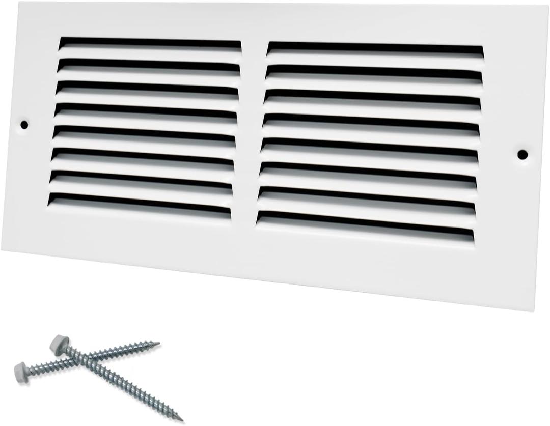 10"W x 4"H [Duct Opening Size] Steel Return Air Grille, Air Return Vent Cover for Ceiling and Sidewall - HVAC Air Vent Covers - [Outer Dimensions: 11.75"W x 5.75"H]