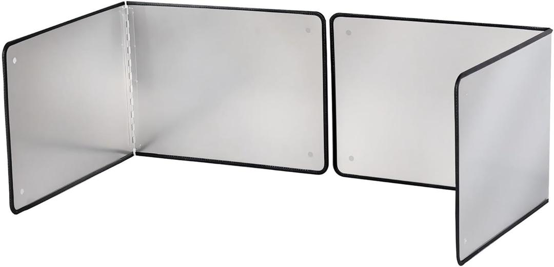 Silver Large 2 Pieces 2 Sided Stainless steel Splatter Guard for Frying Stove Top,Oil Splash Guard Cooking for Stove,Non Stick Foldable Splatter Screen