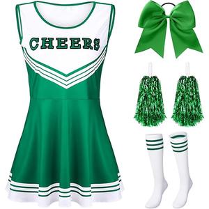 SATINIOR 4 Pcs Cheerleader Costumes for Women Adults Girls Cheer Uniform Outfit for Football Party, S