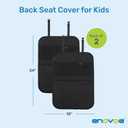 Enovoe Back Seat Cover for Kids Extra Large - 2 Pack with Multi Pocket Storage Organizer - Back Seats Protector for Upholstery from Dirt, Mud, Scratches - Waterproof Car Seat Protector for Kids