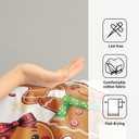 Christmas Gingerbread Man Hand Towels Set of 2 Xmas Theme Gingerbread Gold Snowflake Absorbent Kitchen Towels Rustic Winter Holiday Fingertip Towels for Bathroom Hotel Gym Spa