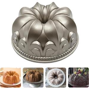 Charlotte Cake Mold Aluminium Kitchen Accessories Decoration Round Christmas Wedding Family 3D Charlotte Cake Pan (Lily flower shape)