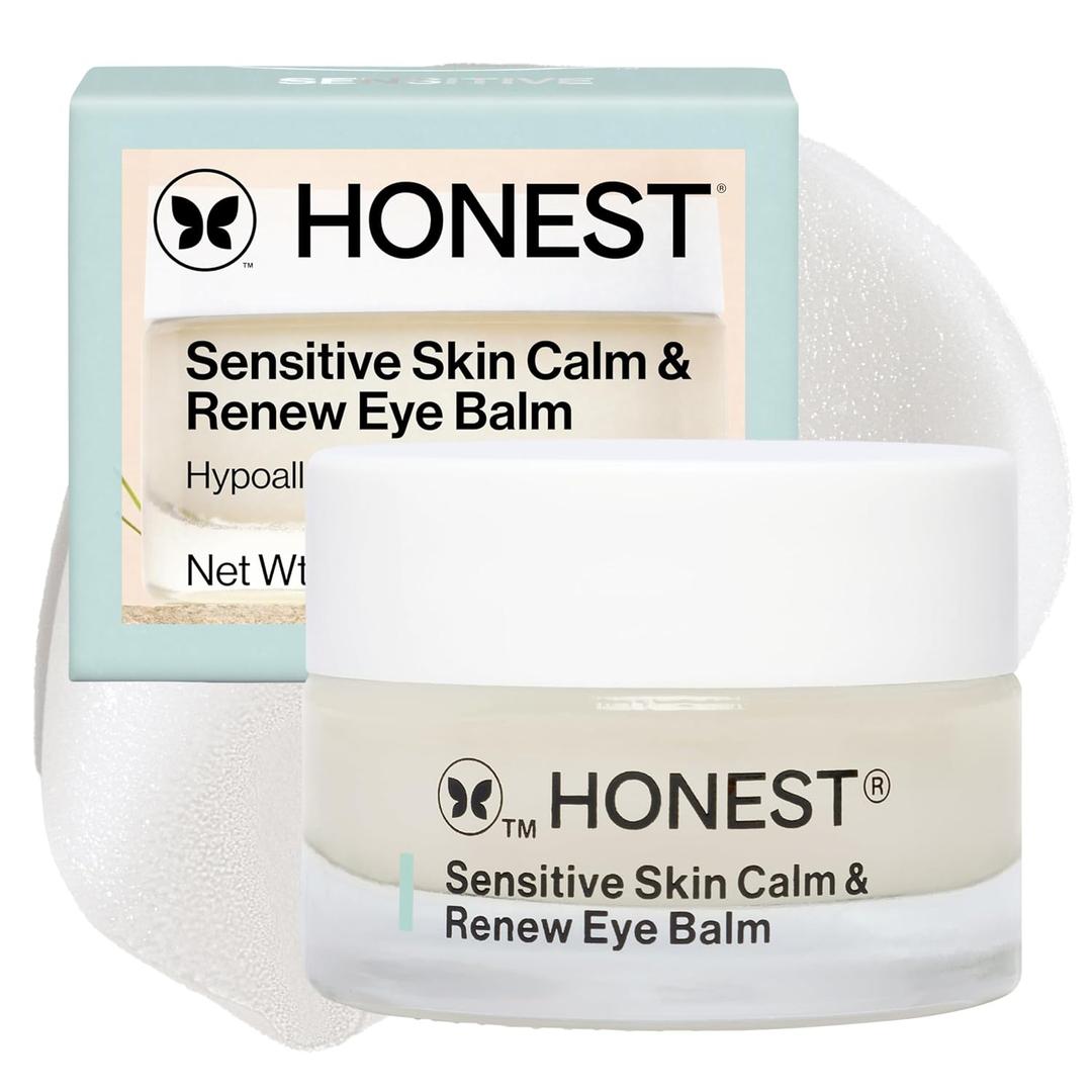 Honest Beauty Sensitive Skin Calm Eye Balm, Moisturizing, Firming, Hypoallergenic, Fragrance-Free, Vegan, 0.5 oz