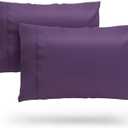 Cosy House Collection 100% Rayon Derived from Bamboo Pillowcase Set - Cooling, Breathable, Silky Soft 2-Piece Envelope Closure Pillow Case Cover Set (King, Purple)
