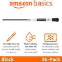 Amazon Basics Low-Odor Dry Erase Whiteboard Markers, Chisel Tip, Quick-Dry, Black, 36-Pack