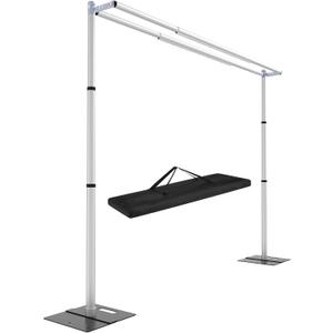 Hecis 10ftx10ft Double Crossbar Pipe and Drape Backdrop Stand Kit, Heavy Duty Backdrop Stand, Adjustable Metal Background Stand for Parties Birthday Party Baby Shower Wedding Decorations