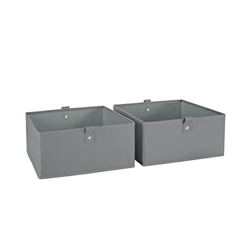 RiverRidge Kids 1pc Folding Storage Bins Set - 10.5” Bin Organizers with Handles - Gray Closet Organizer and Storage for Toys, Games, Shoes - Foldable Cube Storage Organizer Bins for Playroom, Nursery