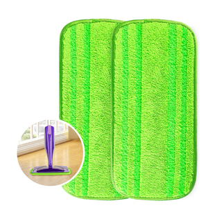 PowerMop Compatible Reusable Microfiber Pads For For Effective Dirt and Stain Removal (Green), Pack of 8