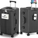 feilario Super Large Aluminum Frame Checked Luggage, Removable Wheels, 30in