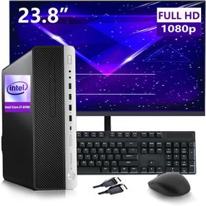 HP EliteDesk 800 G4 SFF Business Desktop PC with New 23.8" FHD Monitor, Intel Core i7-8700, 32GB RAM, 1TB SSD, Mouse & Keyboard, Windows 11 Pro