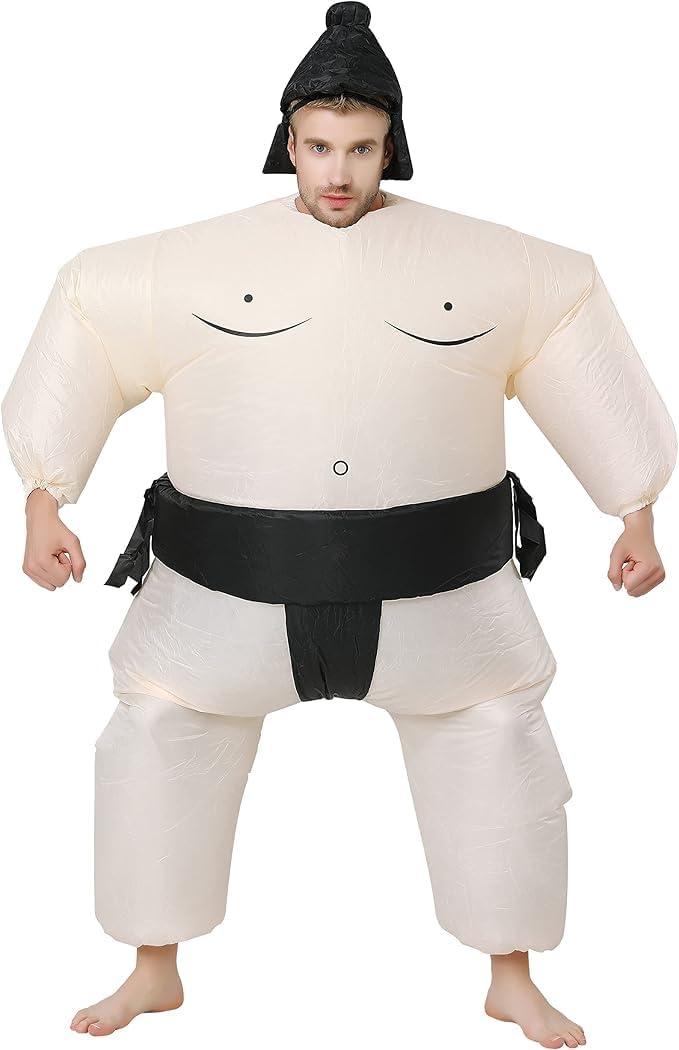 Inflatable Sumo Wrestling Suits, Sumo Costume Adult, Blow up Costume, Inflatable Halloween Costumes for Men/Women Black, L