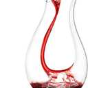 Decanter,Red Carafe, Aerator,100% Hand Blown Lead-free Crystal Glass,Decanters and Carafes,Gift with Luxury Packaging,Accessories (1500ML)