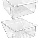 [2 Pack] Upgraded 2188656 Fridge Crisper Drawer UPPER Humidity Control Drawer & 2188664 Crisper Bin LOWER Refrigerator Drawer Replacement For Kenmore Whirlpool Fridge Drawer Parts WRS325FDAM04 Drawer
