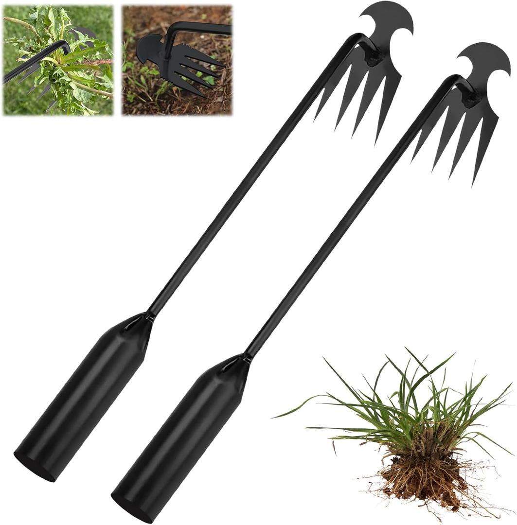 Weed Puller Tool Garden Weed Pulling Tool, Garden Hand Rake Tool | Heavy-Duty Gardens Hand Weeder Puller Tool for Gardening and Weedings(2PCS)