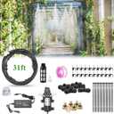 Misting Cooling System with Pump Filter Kit,20FT/6M Mist Line 6 Brass Mist Nozzle 116 PSI 5L/Min DIY for Outdooor Patio Porch Greenhouse Backyard | DIY AC Mister Cooling System with Pump Filter Mister Head Nozzle 116 PSI 5L/Min for Outdoor Patio Porch Greenhouse Backyard