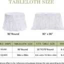 SoarDream White Table Cloth Rectangle Table Cover DIY Satin Tablecloth 90x90inch for Wedding Birthday Party Banquet Decoration