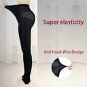 2-Pack Slightly Transparent Tights for girls & women, High Elasticity Sheen Glossy Pantyhose, Anti-Snag Stretchy, Versatile for Work Sports Dance Casual Daily Wear XL-Black-Stirrup (Black)