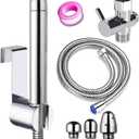 Bathroom Handheld 59 inch 3 Heads Aluminum Enema Shower Cleaner - Douche System Cleaner Shower Enema System