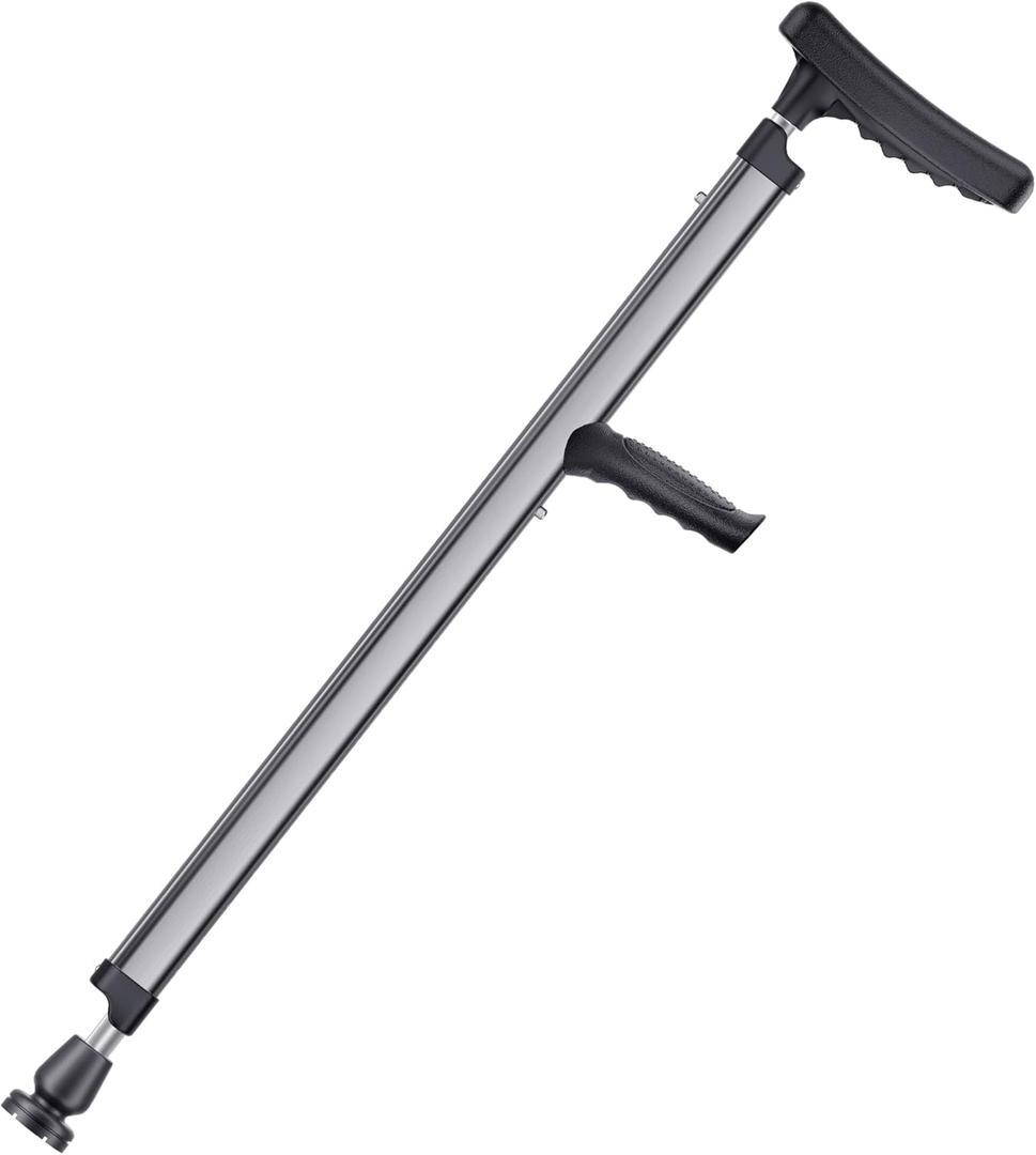 HOMLAND Adjustable Aluminum Walking Cane & Underarm Crutches with Pads and Handgrips, for Adults 150-190cm Tall