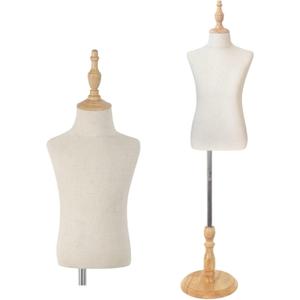 Kids Mannequin Body,Child Dress Form with Wood Stand,Adjustable Girl and boy Dress Form for Apparel Scarf Window Shop Display,  No Hands 10-11 Years Olds