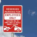 2 Pack Reserved Parking for Employees Only Sign, Violators Will Be Towed Away at Vehicle Owner's Expense, 10" x 14" Reflective Rust Free Aluminum, UV Protected, Durable Ink, Easy to Mount