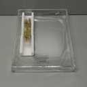 11"x14" Clear Acrylic Serving Tray with Golden Handles, Sturdy Huge Capacity Acrylic Tray for Coffee, Juice, Kitchen and Desk Organizer (11"x14")