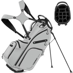 Findway 14 Way Golf Stand Bag, Lightweight Golf Bag with Stand for Men Women, Golf Club Carry Bag with Dual Strap, Rain Cover, Multiple Pockets, Golf Ball Holder
