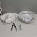 Baderke 4 Sets 11.8" Chilled Serving Tray for Parties Round Iced Platter with Ice Underneath Stainless Steel Clip Fruit Fork Shrimp Cocktail Serving Dish for Oysters Crawfish Fruits (Original)