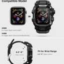 ULTIMAL Rugged Case with Band for Apple Watch Band 45mm,Compatible with Apple Watch Series 9/8/7 45mm,Military Grade Shockproof Bumper Cover for iWatch Tactical Band Men (Black, 45mm)