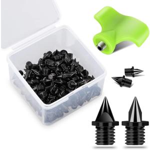 1/4 Inch Track Spikes, 100 Pieces Steel Track Shoe Spikes Replacements and Spike Wrench for Sports Running Track Shoes