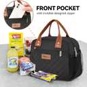 HOMESPON Insulated Lunch Bag for Women Men Adults Lunch Tote with Front Pocket Lunch Box Container Cooler Bag for Work Picnic (Black with Side Pockets)