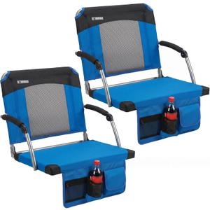 Stadium Seats with Back Support & Armrests,Portable Bleacher Chairs for Football Games & Events,Sports,Concerts,Outdoor Use,Comfortable, 19.7 x 20.1 x 16.5 inches