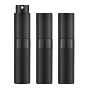 LISAPACK 8ML Atomizer Perfume Spray Bottle for Travel (3 PCS) Empty Cologne Dispenser, Portable Sprayer Travel Essentials for Men and Women (Black)