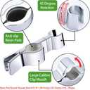 Adjustable Hand Shower Bracket for Slide Bar, Universal 20-25MM Rail Shower Head Holder Slider Clamp Bathroom Replacement 45 Degree Rotation Sprayer Holder