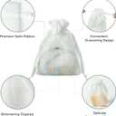 QIANF 20 Pcs White Small Organza Bags 6X9 inch for Wedding Favors with Drawstring, Mini Mesh Gift Bags Jewelry Pouch for Candy Bridal Shower Party Favor Baby Shower Christmas
