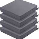 4 Pack Outdoor Chair Cushions 19 x 19 Inch Waterproof Patio Chair Cushions with Tie 5 Year Color Fastness Thick Outdoor Seat Cushion for Garden Lawn Patio Furniture Dark Grey