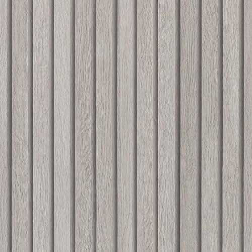 Abyssaly Wood Slat Wallpaper Peel and Stick, Grey Shiplap Wood Grain Contact Paper, Removable Self Adhesive Faux Panel Wall Covering for Cabinets and Drawers 17.71 in X 118 in, Pack 2