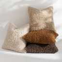 MIULEE Pack of 2 Throw Pillow Covers 20x20 Inch Bronze Faux Fur Decorative Sherpa Pillow Covers Fuzzy Accent Soft Sheepskin Fleece Cushion Cases for Boho Home Decor Couch Living Room Bed