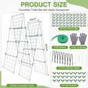 Chumia 2 Pack 48" x 16" Thickened Cucumber Trellis for Raised Bed Garden, Foldable A Frame Metal Garden Trellis for Climbing Plants Outdoor Plant Support for Vegetables Fruit, Green