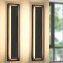 Modern Outdoor Wall Lights -𝟐𝟒 𝐈𝐍 Long Exterior Lighting Fixtures,Black LED Outdoor Wall Sconce Use for House,Porch,Garage,Front Door, Patio,IP65 Waterproof,3000K Warm White,24W,2 Packs