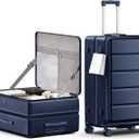 28 Inch Checked Luggage Side Opening Expandable Hardshell Suitcase, 100% PC Lightweight with Brake Spinner Wheels, TSA Lock - Large Travel Suitcase