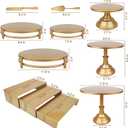 MACIFECI Gold Dessert Table Display Set, 11PCS Metal Gold Cake Stand Set, Including Cupcake Tower Stand, Dessert Tray, Risers Stands, for Wedding, Party
