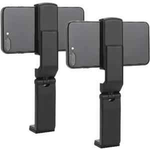 2 Pcs Universal Airplane Travel Phone Holder,Portable Phone Stand 360 Degree Rotaing Design Holder Foldable Pocket Size for Plane, Train, Work, Video and Desk(Color:Black)