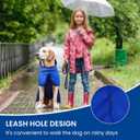 BRKURLEG Dog Raincoat Adjustable Dog Rain Jacket with Hood Dogs Waterproof Rainproof Jacket with Leash Hole Pet Poncho Rain Coat Poncho with Reflective Strip, Blue, S