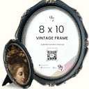 97 Decor Black Vintage Picture Frames 8x10 - Black Oval Frame 8x10 With Glass Front, Gothic Ornate Frame 8x 10 For Photo Display Tabletop And Wall Mounting