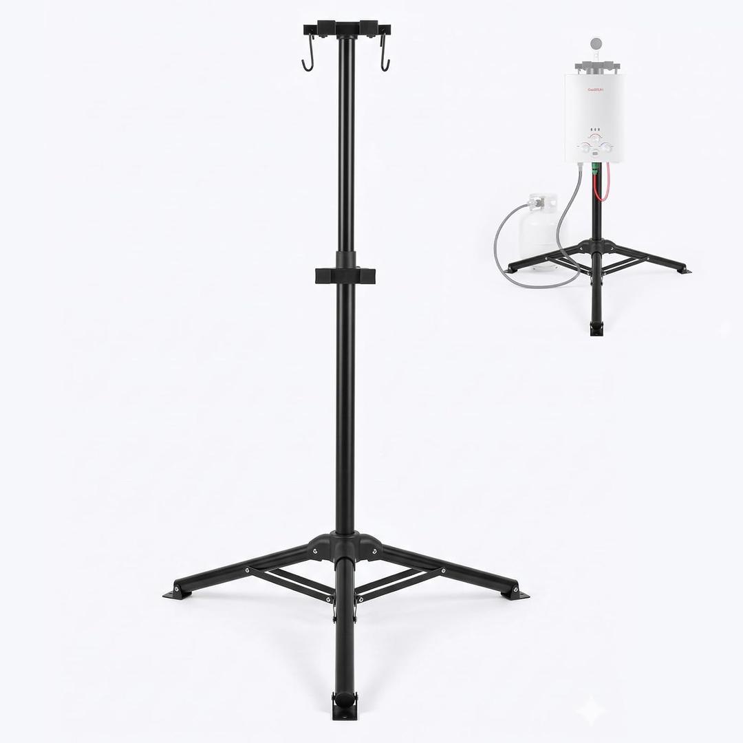 Tripod Stand for Propane Tankless Water Heater | Folding Tripod Base Suits Portable Gas Hot Water | Adjustable Heavy-Duty water heater Stand for outdoor,Camping,Patio,RV(Propane not include)