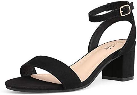 DREAM PAIRS Women's Open Toe Ankle Strap Low Block Chunky Heels Sandals Party Dress Pumps Shoes, Size 9